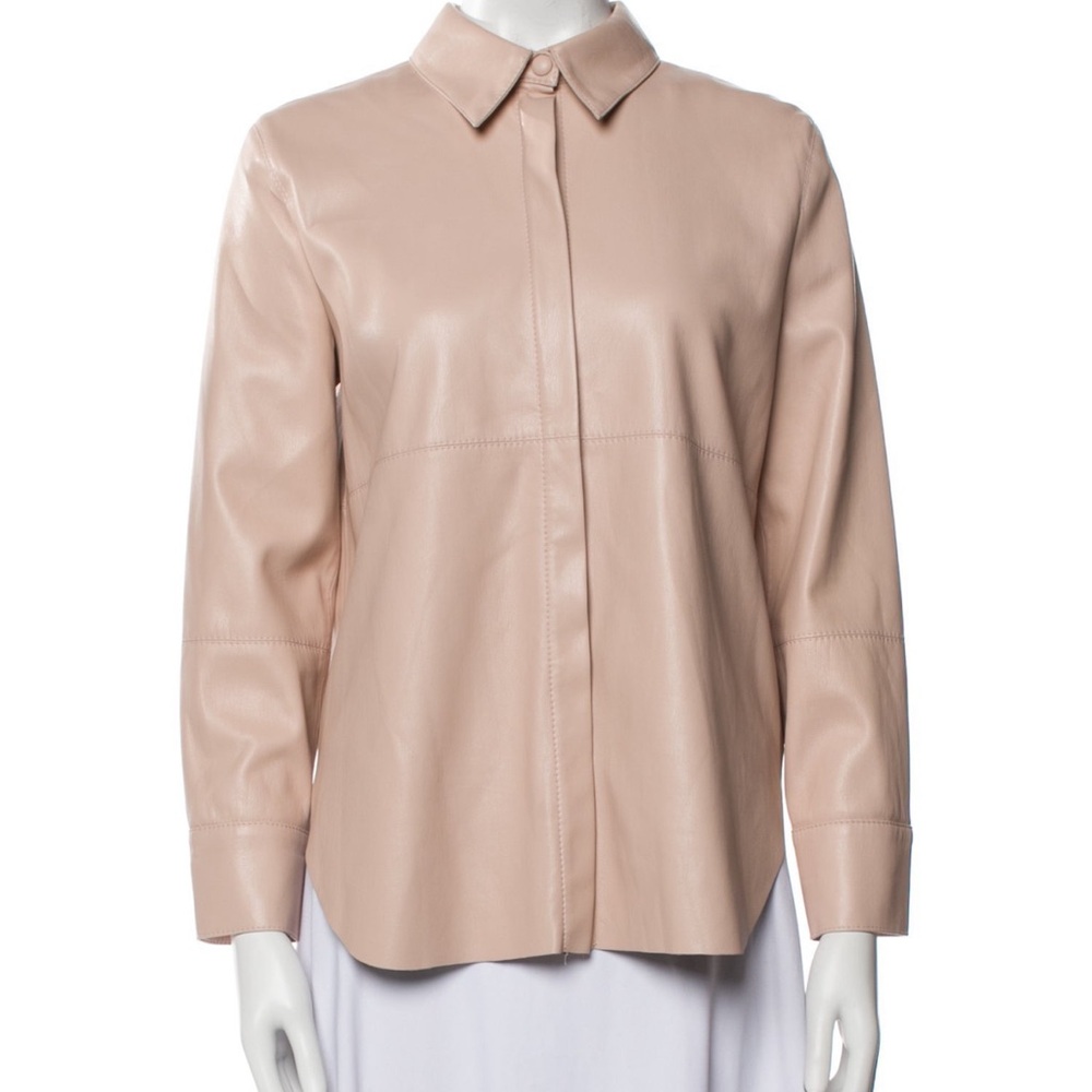 Nanushka Blush faux leather shirt